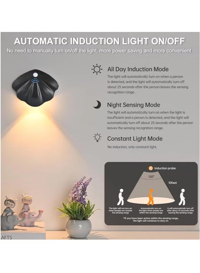 1pc Battery Operated Wall Lights, LED Picture Lights for Wall with Motion Detection, Rechargeable & Magnetic Wireless Wall Lights Battery Operated for Paintings, Art (Black) - Image 4