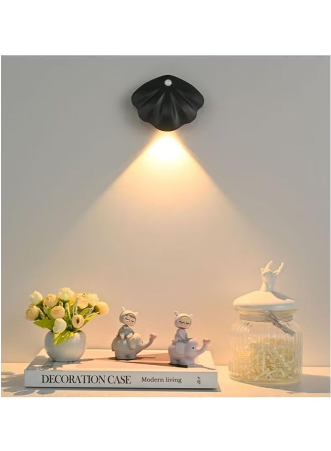 1pc Battery Operated Wall Lights, LED Picture Lights for Wall with Motion Detection, Rechargeable & Magnetic Wireless Wall Lights Battery Operated for Paintings, Art (Black) - Image 1