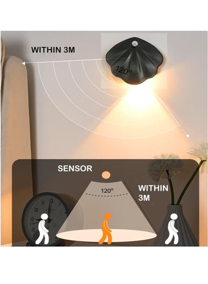 1pc Battery Operated Wall Lights, LED Picture Lights for Wall with Motion Detection, Rechargeable & Magnetic Wireless Wall Lights Battery Operated for Paintings, Art (Black) - Image 3
