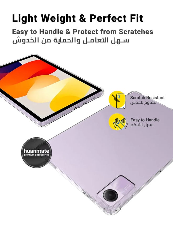 هووانميت حافظة لجهاز شاومي ريدمي باد اس اي شفافة - مقاوم للصدمات ومتين وفتحات دقيقة - حماية من الخدوش والغبار والتلطيخ - غطاء خلفي من السيليكون الشفاف لجهاز شاومي ريدمي باد اس اي  - Image 3