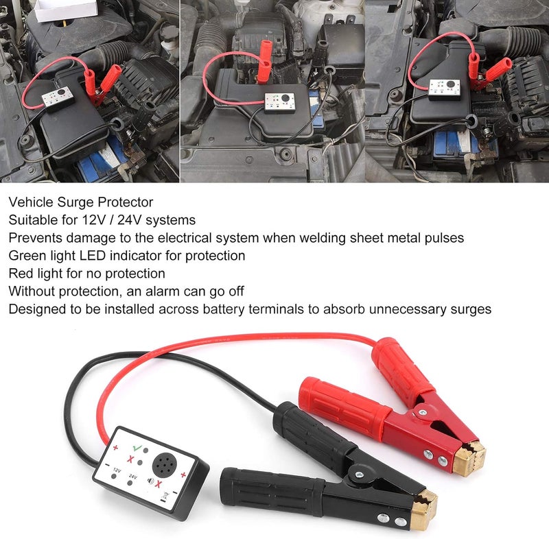 woobles Vehicle Surge Protector, 12/24V Car Surge Absorber Protector Automotive Vehicle Surge Protector Car Supplies - Image 2
