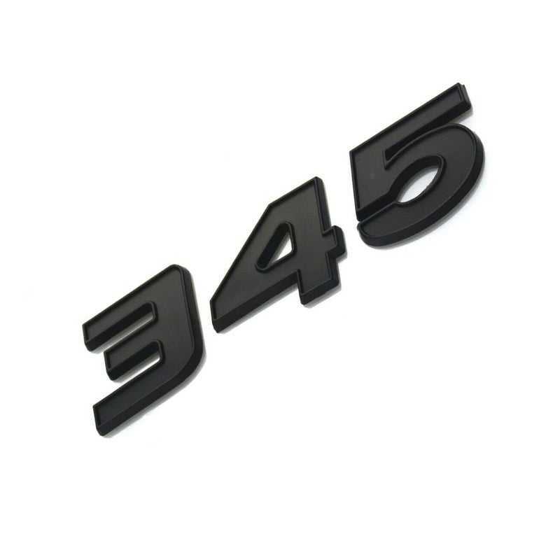 2X 345 Car Emblem 3D Badge Letter Sticker Replacement for 345 Full Matte Black - Image 4