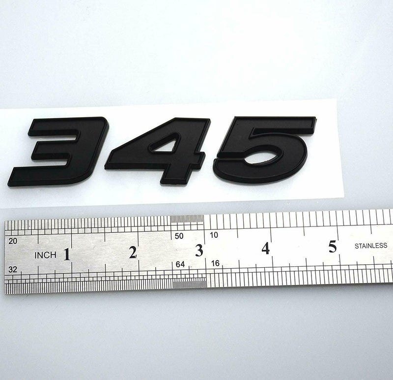 2X 345 Car Emblem 3D Badge Letter Sticker Replacement for 345 Full Matte Black - Image 5