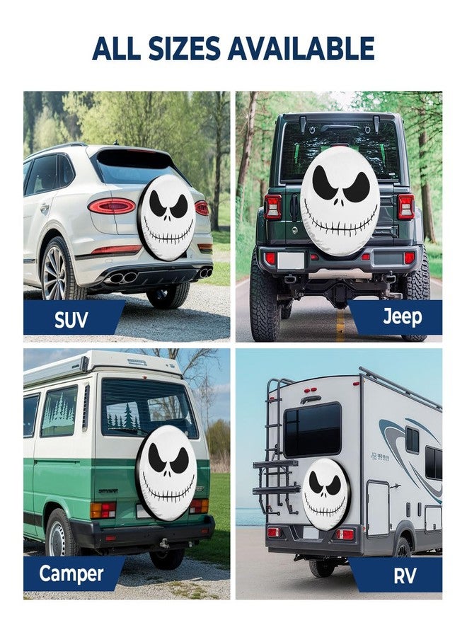 GENANY Spooky Horror Nightmare Skellington Size 16 Heavy Duty PVC Leather Spare Tire Cover, Universal Fit Tire Cover for Trailer RV Camper, Dustproof with No Camera Hole - Image 5