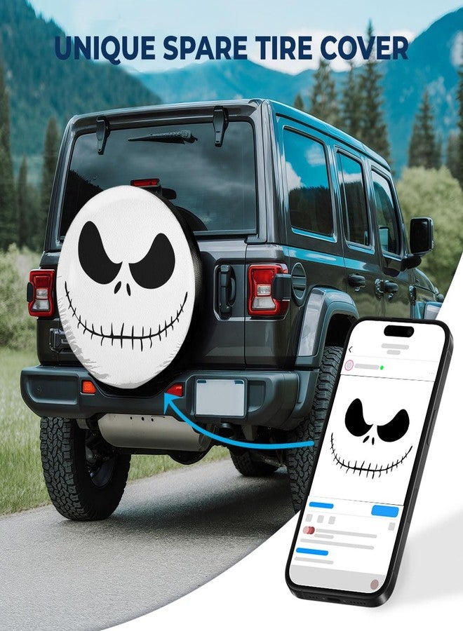 GENANY Spooky Horror Nightmare Skellington Size 16 Heavy Duty PVC Leather Spare Tire Cover, Universal Fit Tire Cover for Trailer RV Camper, Dustproof with No Camera Hole - Image 2