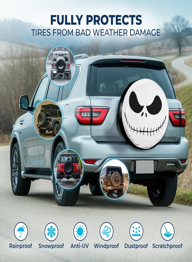 GENANY Spooky Horror Nightmare Skellington Size 16 Heavy Duty PVC Leather Spare Tire Cover, Universal Fit Tire Cover for Trailer RV Camper, Dustproof with No Camera Hole - Image 3