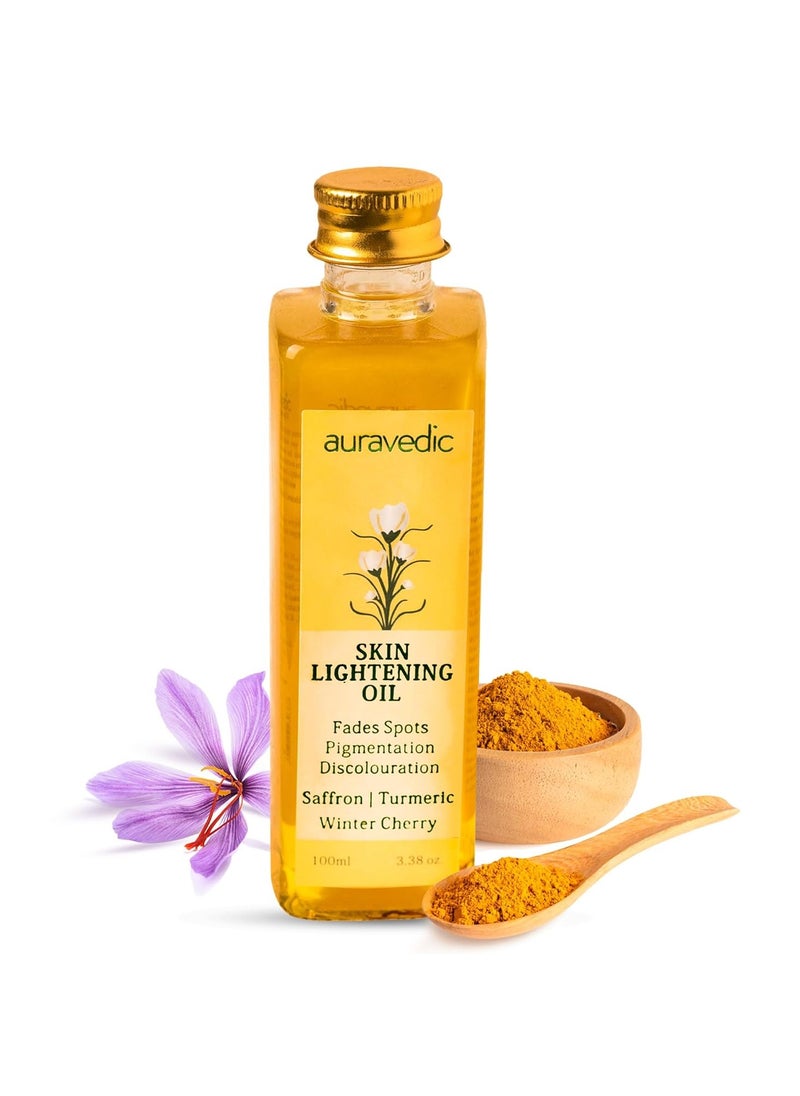 Auravedic Auravedic Saffron Face Oil with Ashwagandha & Turmeric Moisturizer, Face Serum for Glowing Skin, Pigmentation, De-tan, 100ml Non-Greasy Formula for All Skin Types  - Image 1