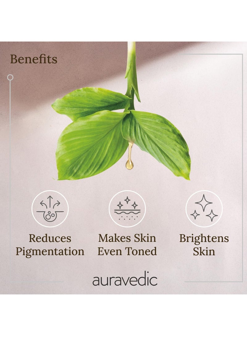 Auravedic Auravedic Saffron Face Oil with Ashwagandha & Turmeric Moisturizer, Face Serum for Glowing Skin, Pigmentation, De-tan, 100ml Non-Greasy Formula for All Skin Types  - Image 5