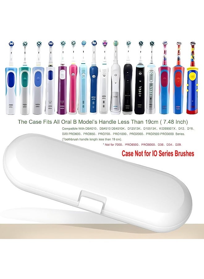 HORNORM Electric Toothbrush Travel Case for OralB Toothbrushes 6Pcs Reusable Toothbrush Head Covers Compatible with Oral B Electric Toothbrush Heads White - Image 3