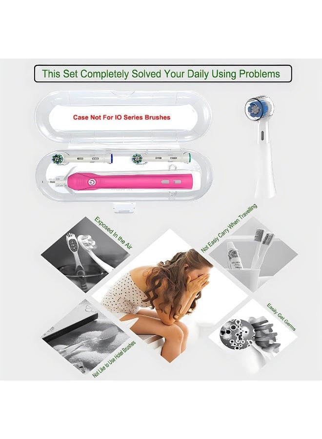 HORNORM Electric Toothbrush Travel Case for OralB Toothbrushes 6Pcs Reusable Toothbrush Head Covers Compatible with Oral B Electric Toothbrush Heads White - Image 2
