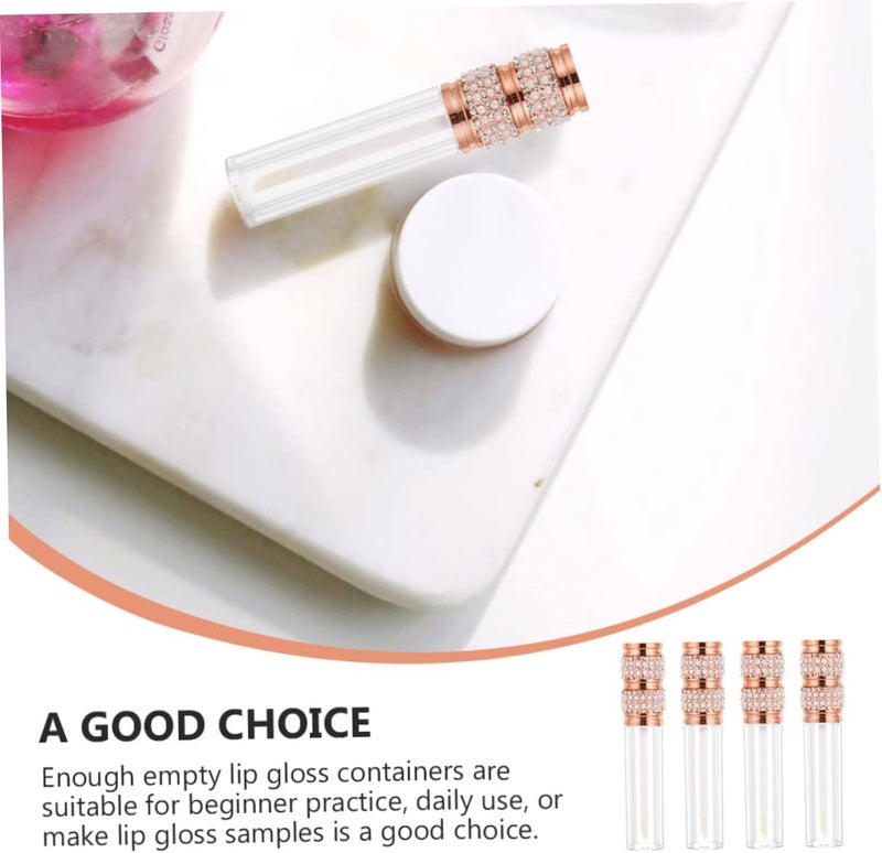 4pcs Pearl Gloss Tube Portable Refillable Lip Balm Containers for Diy Lipstick Travel-friendly - Image 2