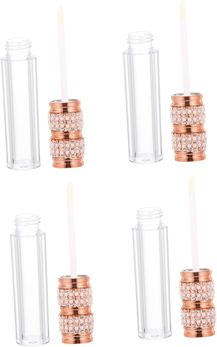 4pcs Pearl Gloss Tube Portable Refillable Lip Balm Containers for Diy Lipstick Travel-friendly - Image 1