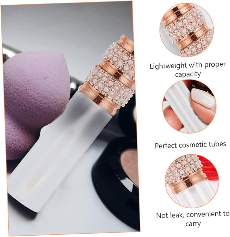 4pcs Pearl Gloss Tube Portable Refillable Lip Balm Containers for Diy Lipstick Travel-friendly - Image 4