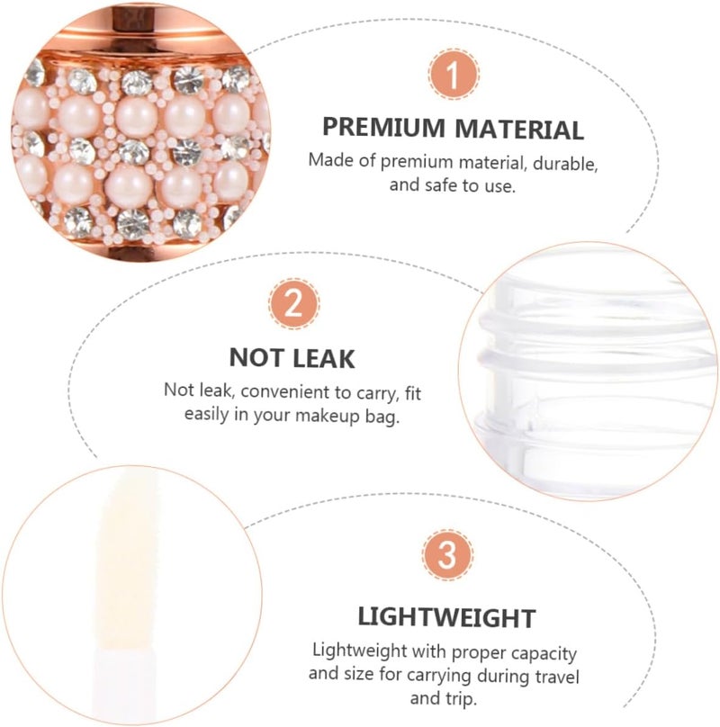4pcs Pearl Gloss Tube Portable Refillable Lip Balm Containers for Diy Lipstick Travel-friendly - Image 3