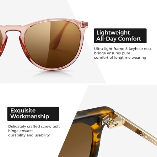 SUNGAIT Premium Vintage Round Sunglasses for Women Men Classic Retro Trendy Style - Image 3