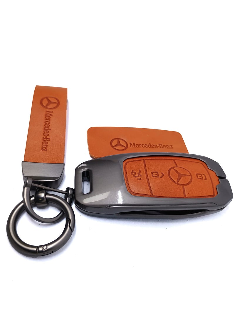 Service Zone 3 Buttons Car Remote Cover High Quality Leather Material For Mercedes Benz A/C/E/S/G Class GLC CLE CLA GLB GLS - Image 1