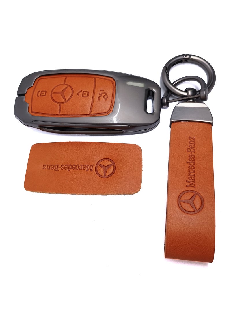 Service Zone 3 Buttons Car Remote Cover High Quality Leather Material For Mercedes Benz A/C/E/S/G Class GLC CLE CLA GLB GLS - Image 2