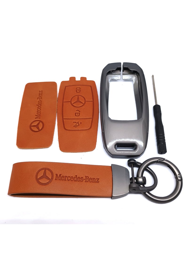 Service Zone 3 Buttons Car Remote Cover High Quality Leather Material For Mercedes Benz A/C/E/S/G Class GLC CLE CLA GLB GLS - Image 3