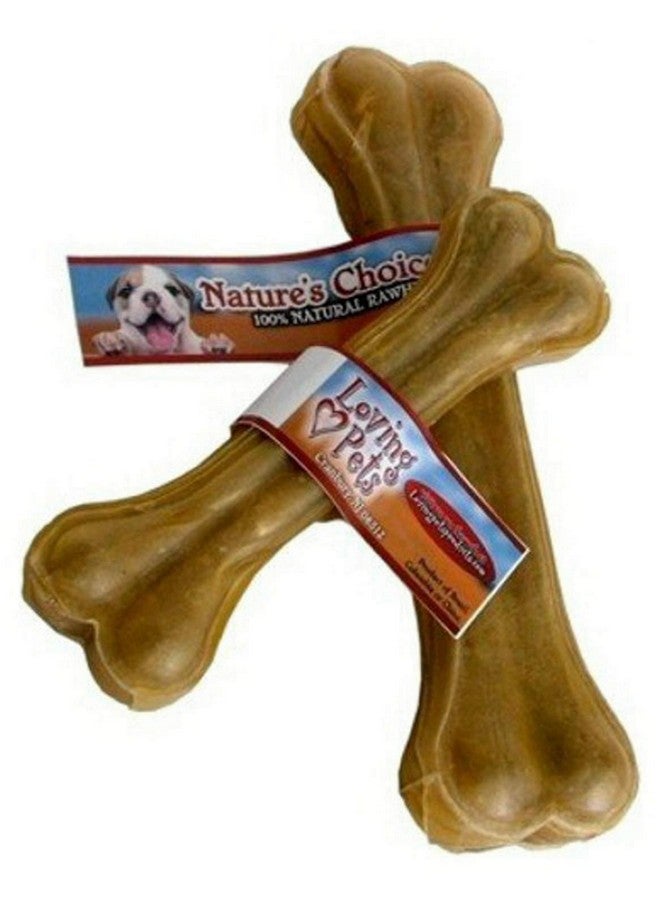 Loving Pets Dlv4708 10-Pack Natures Choice Natural Pressed Rawhide Bones For Dogs, 8-1/2-Inch - Image 1
