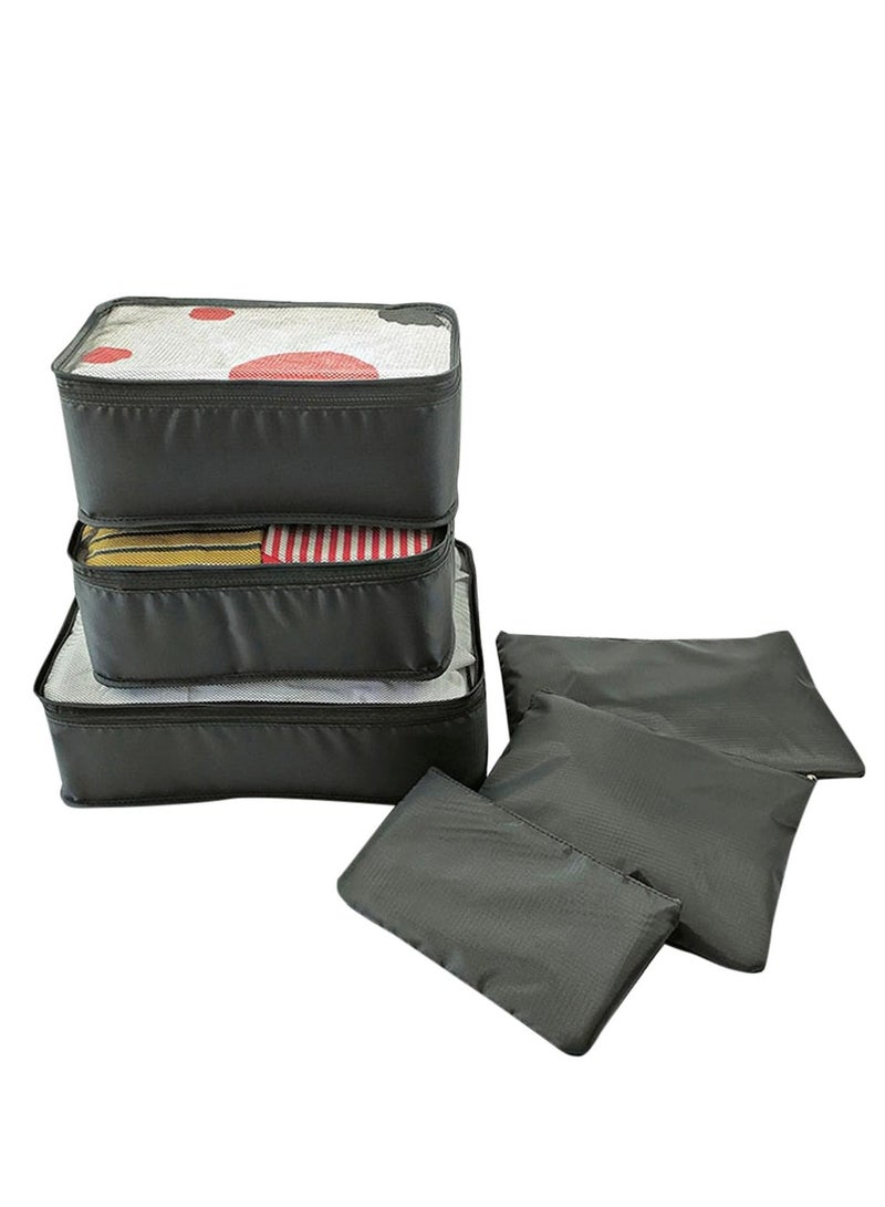 KASTWAVE Set of 6 Travel Clothes Storage Sorting Bags, 3 Various Sizes Travel Luggage Packing Organizers, Travel Cubes Organizer Bags Compression for Travel Carry On Suitcase Clothes - Image 1