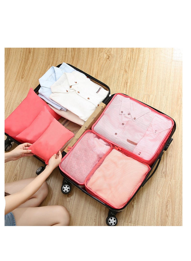 KASTWAVE Set of 6 Travel Clothes Storage Sorting Bags, 3 Various Sizes Travel Luggage Packing Organizers, Travel Cubes Organizer Bags Compression for Travel Carry On Suitcase Clothes - Image 4