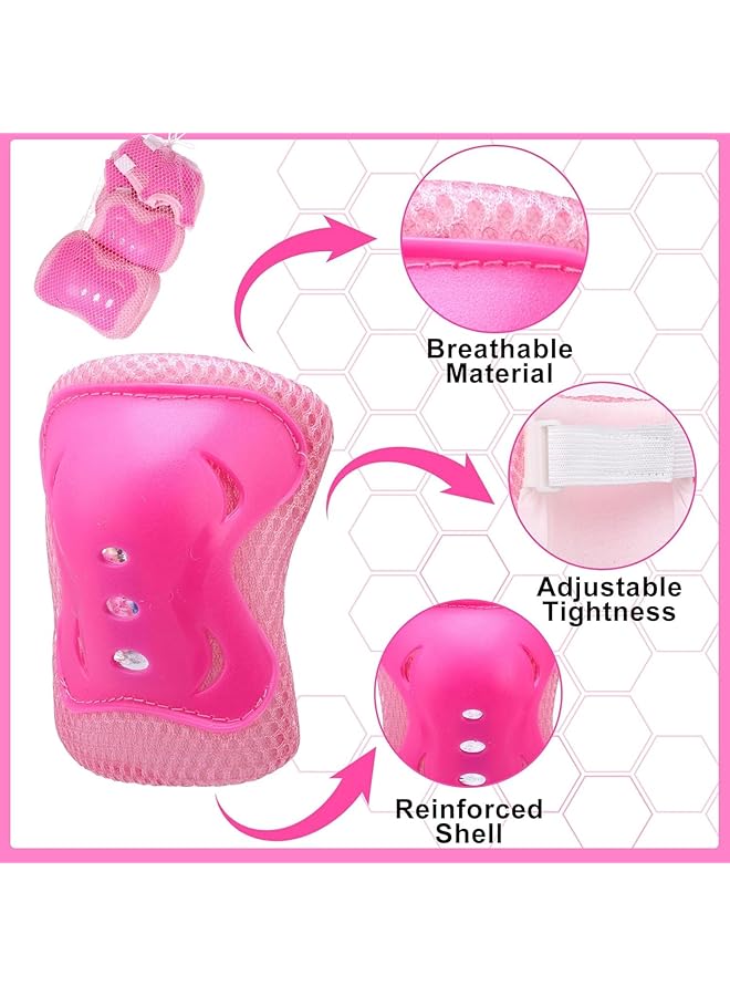 مجموعة معدات الحماية للأطفال، خوذة تزلج قابلة للتعديل، مناسبة 7 في 1، مجموعة خوذة دراجة للبنات والأولاد، دراجة تزلج، سكوتر - Image 4