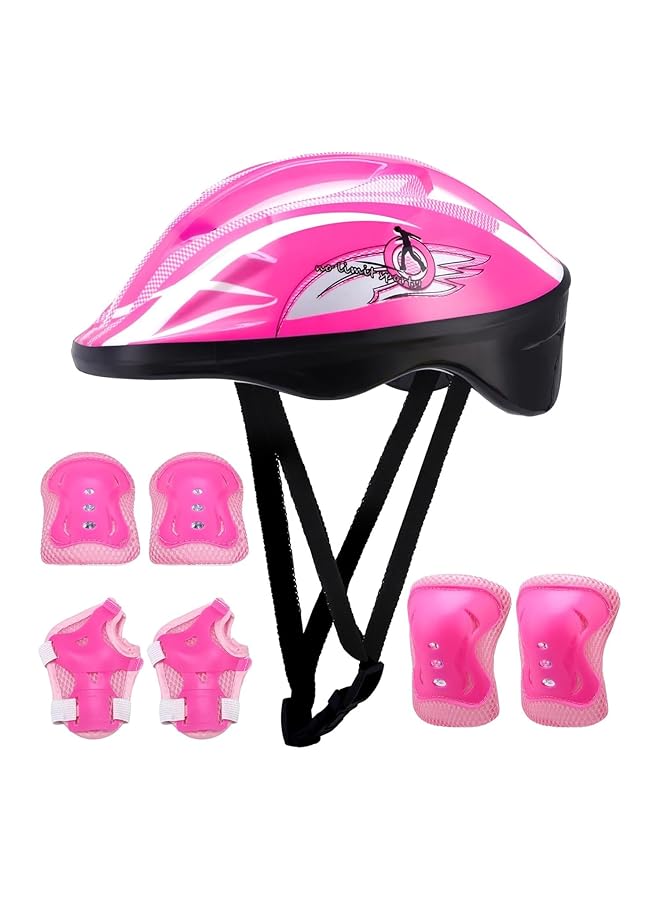 مجموعة معدات الحماية للأطفال، خوذة تزلج قابلة للتعديل، مناسبة 7 في 1، مجموعة خوذة دراجة للبنات والأولاد، دراجة تزلج، سكوتر - Image 1