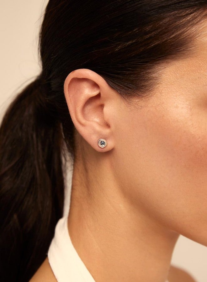 أونو دو 50 أقراط UNOde50 CIAMBELLA BLU، مطلية بالفضة الإسترلينية مع عناصر كريستالية متعددة الأوجه. - Image 4