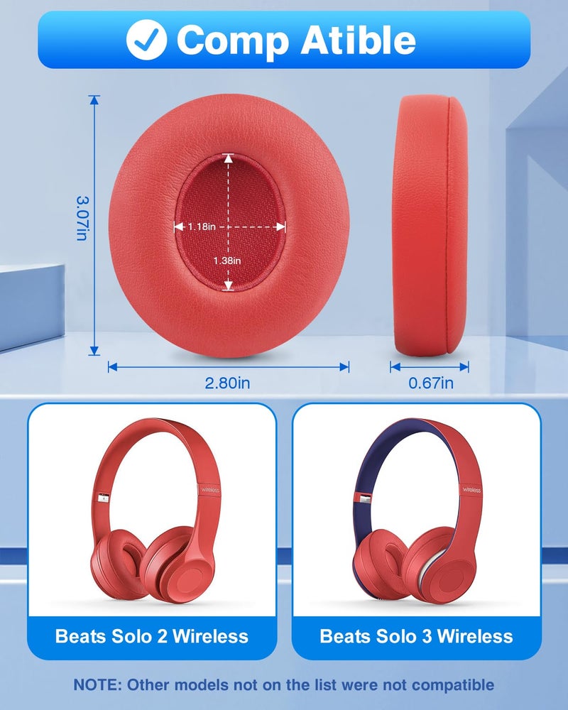 Link Dream Replacement Beats Solo 3 Earpad Beats Solo 2 Replacement Ear Pads Memory Foam Cushions Cover for Beats Solo 2 & Solo 3 Wireless Headphone - Image 2