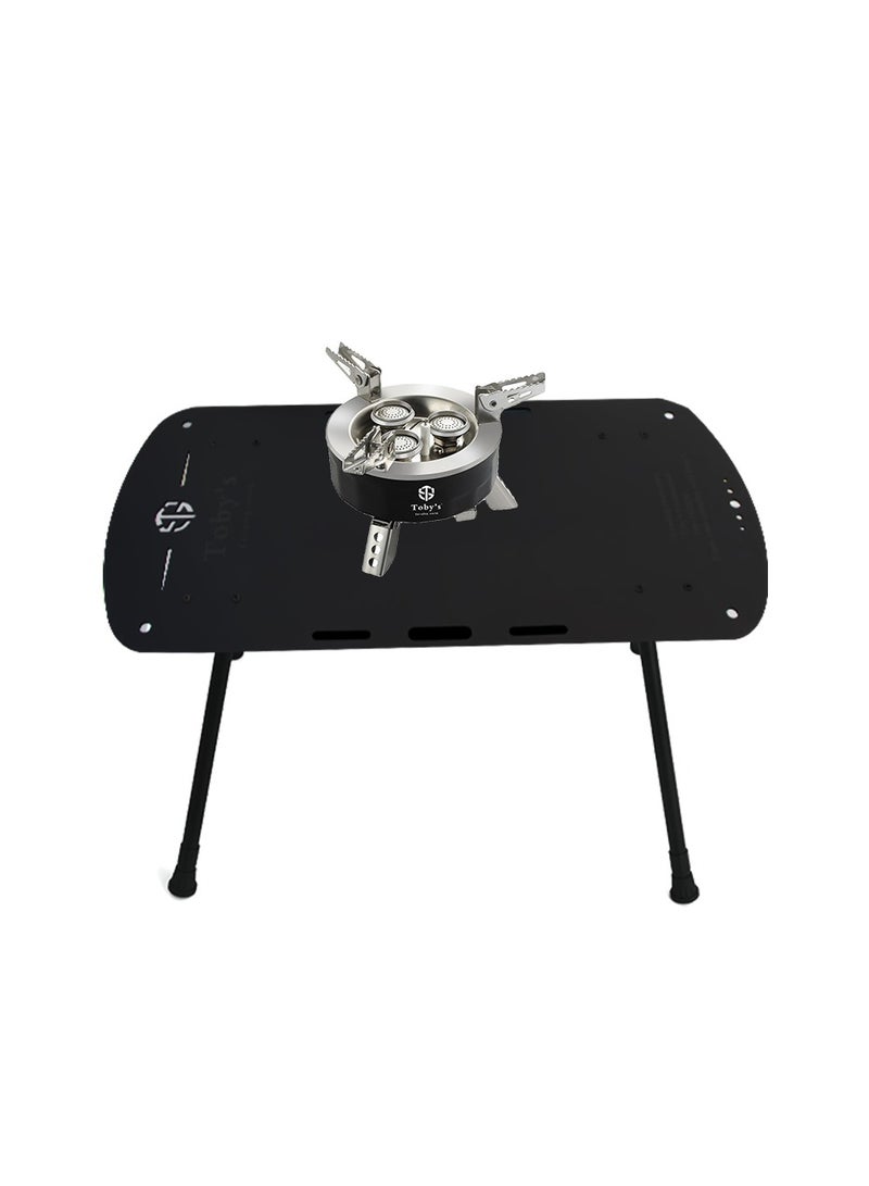 Toby's Tobyâ€™S 6800W Portable 3-Burner Camping Stove With Piezo Ignition + Lightweight Foldable Camping Table For Picnics, Hiking, Bbqs, And Outdoor Travel - Image 1
