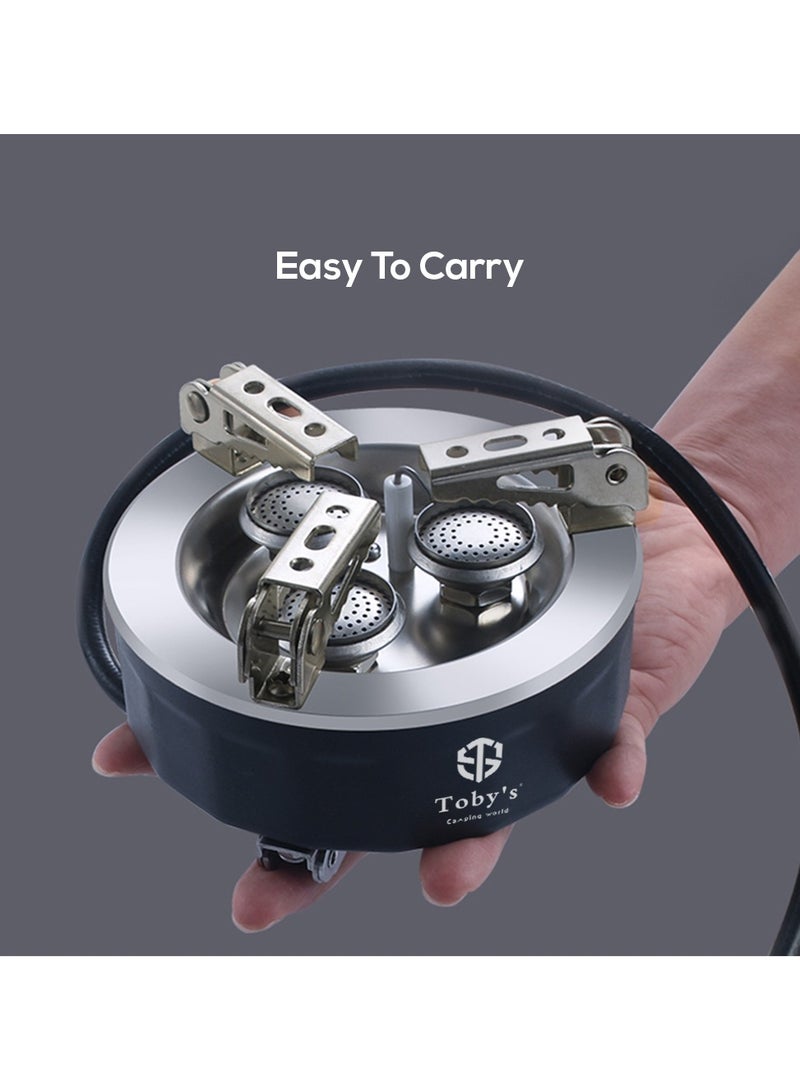 Toby's Tobyâ€™S 6800W Portable 3-Burner Camping Stove With Piezo Ignition + Lightweight Foldable Camping Table For Picnics, Hiking, Bbqs, And Outdoor Travel - Image 5