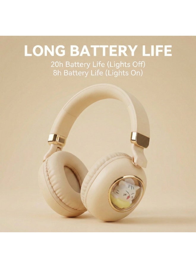 IMOAKA Head phone Wireless Over Ear Headphones , Works With Bluetooth Devices Cute Teddy Design - Image 2