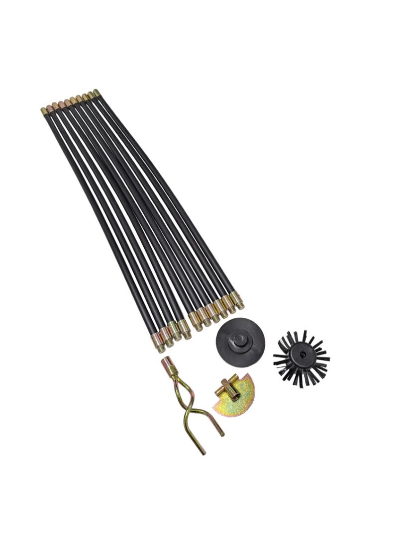 فكسر مجموعة قضبان تصريف FIXER FAIDRSET، ١٢ قضيب تصريف، ٩ أمتار (٣٠ قدمًا)، ١٠ قضبان، مكبس، حلزوني. قضيب نحاسي. - Image 3