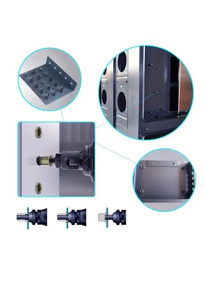 60pcs Galvanized Rivet Nuts Set M3 M6 Carbon Steel Flat Head Textured Grip Non Slip - Image 4