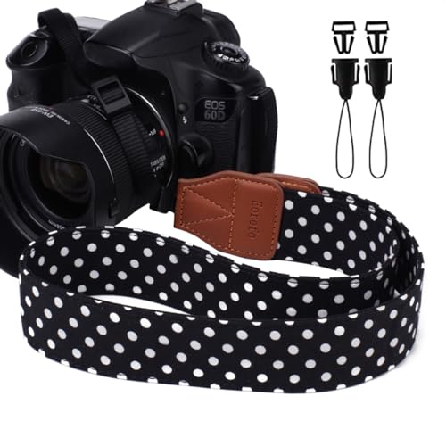 Eorefo Camera Strap Vintage Universal Shoulder Neck Belt Strap for All DSLR Camera Nikon Canon Sony Olympus Samsung Pentax Fujifilm,Black. - Image 1