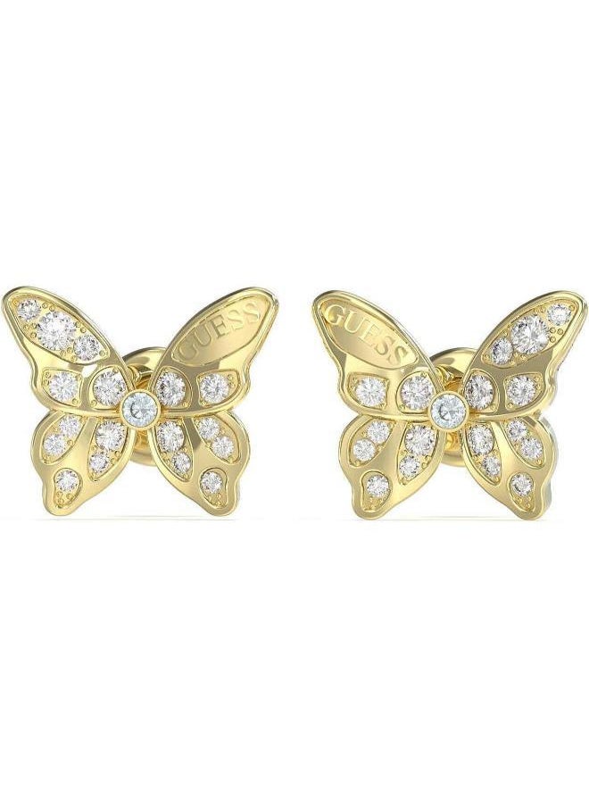 GUESS Pave Butterfly Stud Earrings 