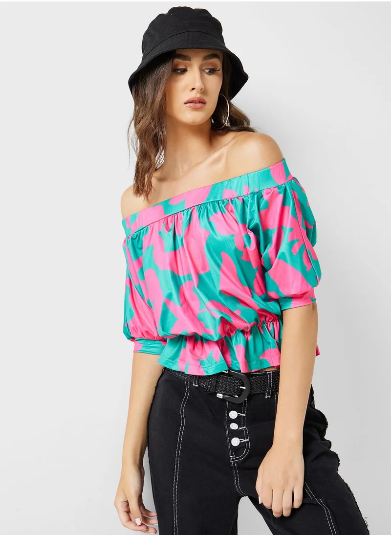 Ginger Off Shoulder Printed Top