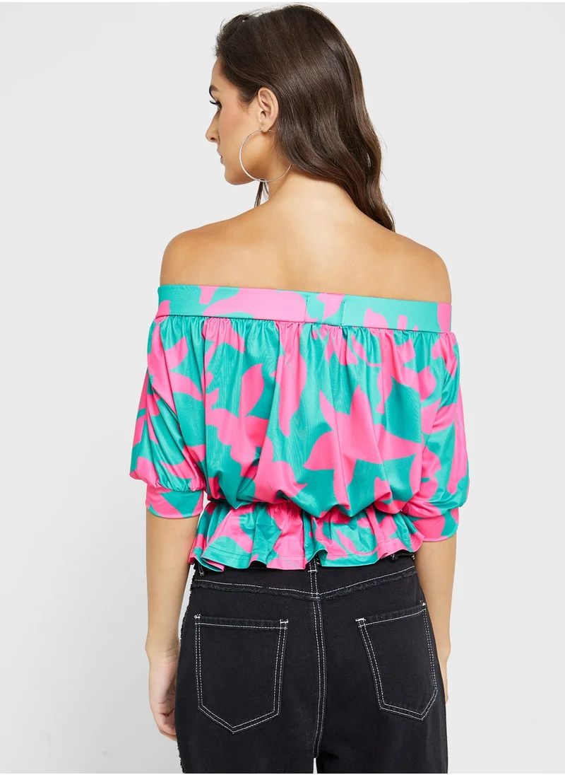 Ginger Off Shoulder Printed Top