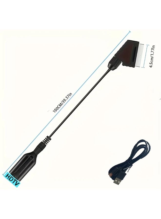 Scart To HD Video Converter Adapter Cable 1080P For VHS TV Box DVD PC PS4 Monitor - Image 2