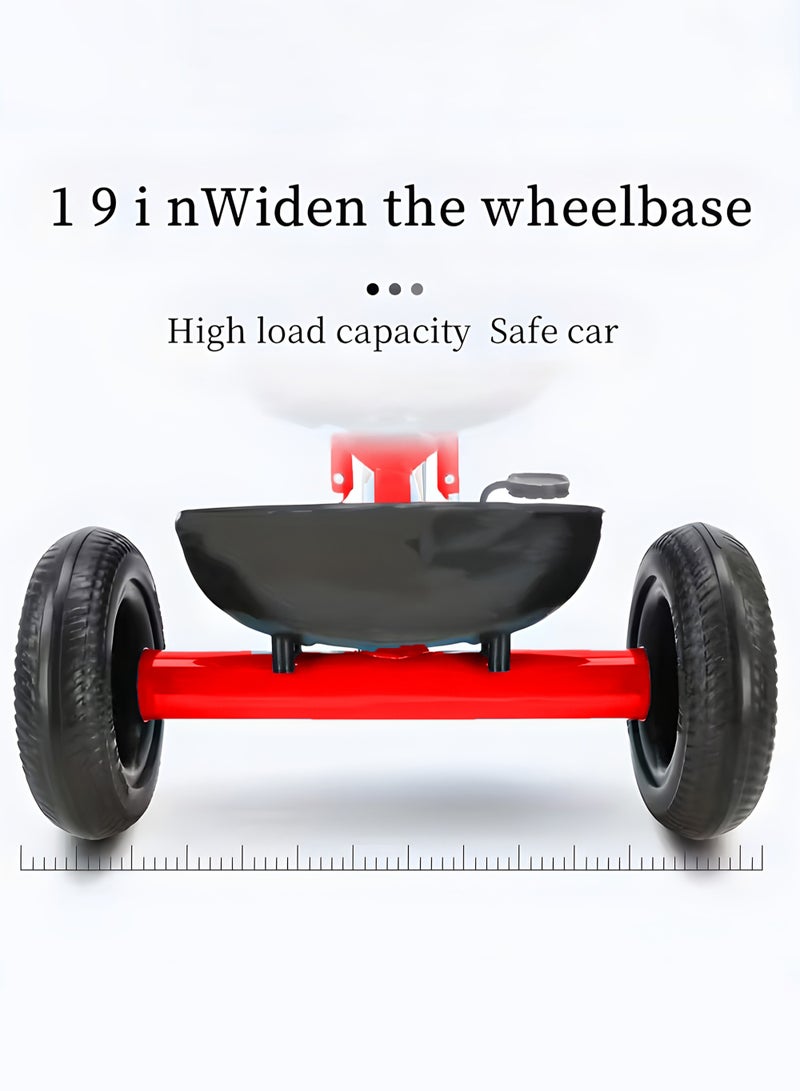 ماركيدون دراجة ثلاثية العجلات للأطفال مع مقبض دفع - مقعد ومسند ظهر قابلان للتعديل - دراجة ثلاثية العجلات للأطفال مع عجلات EVA وصينية تخزين - دراجة ثلاثية العجلات للأطفال الصغار من سن 3 إلى 8 سنوات - دراجة ثلاثية العجلات للأطفال باللونين الأسود والأحمر - Image 2
