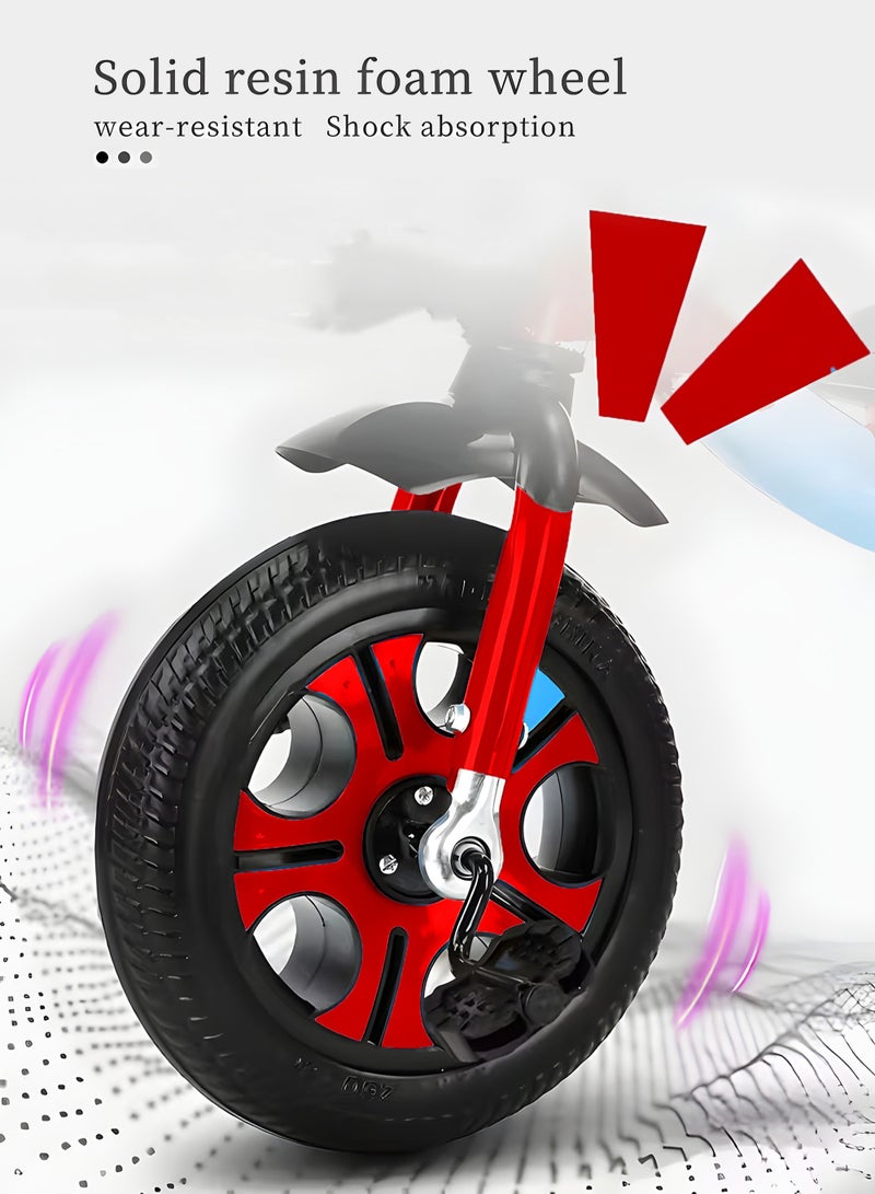 ماركيدون دراجة ثلاثية العجلات للأطفال مع مقبض دفع - مقعد ومسند ظهر قابلان للتعديل - دراجة ثلاثية العجلات للأطفال مع عجلات EVA وصينية تخزين - دراجة ثلاثية العجلات للأطفال الصغار من سن 3 إلى 8 سنوات - دراجة ثلاثية العجلات للأطفال باللونين الأسود والأحمر - Image 3