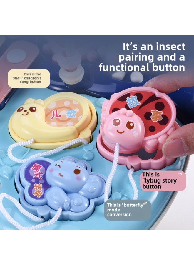Baby Children's Toy Handbeat Drum Phone Handbeat Piano Wrapping Beads Story Machine 3-6 Years Old Baby Boys And Girls Early Education Music-Specifications:Blue Charging Version (with 5 Charging Package) - Image 4