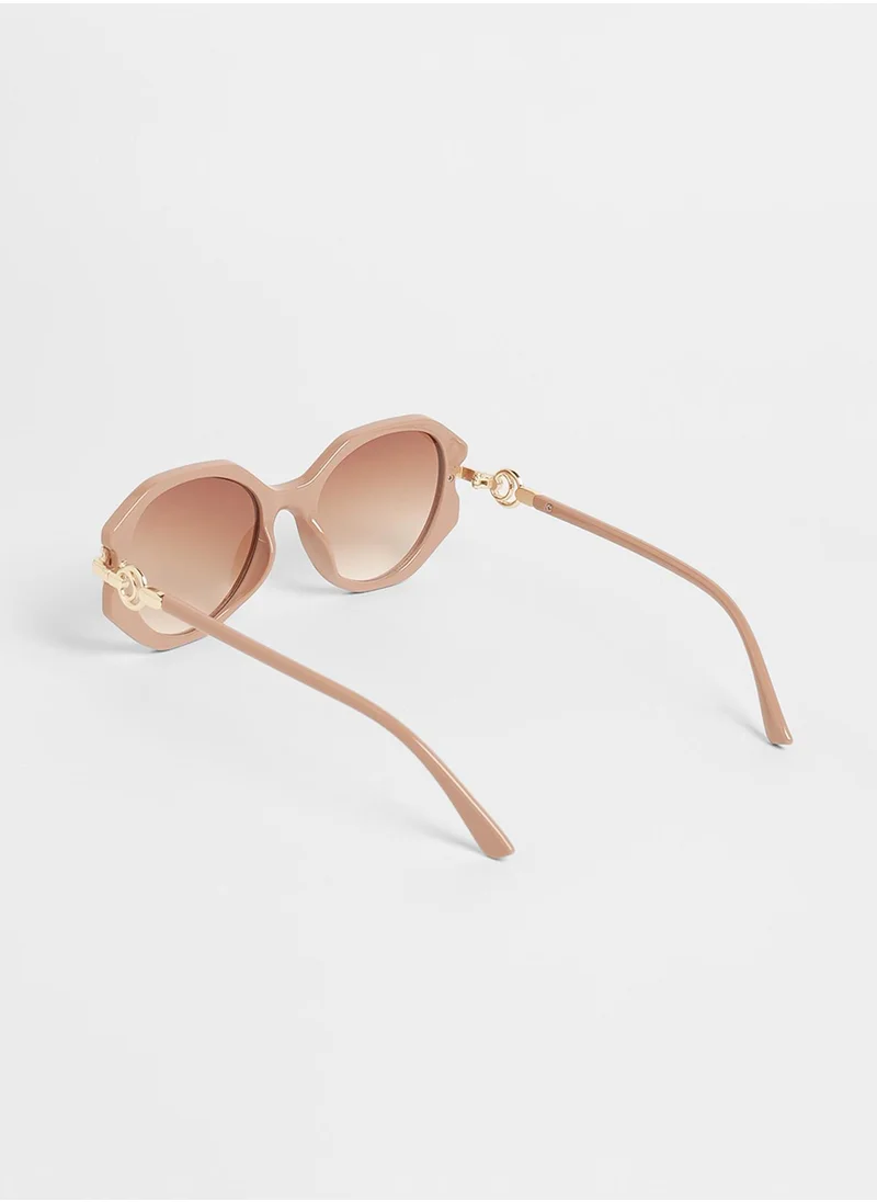 صوص هاوت The Orb Round Sunglasses - Tan Brown