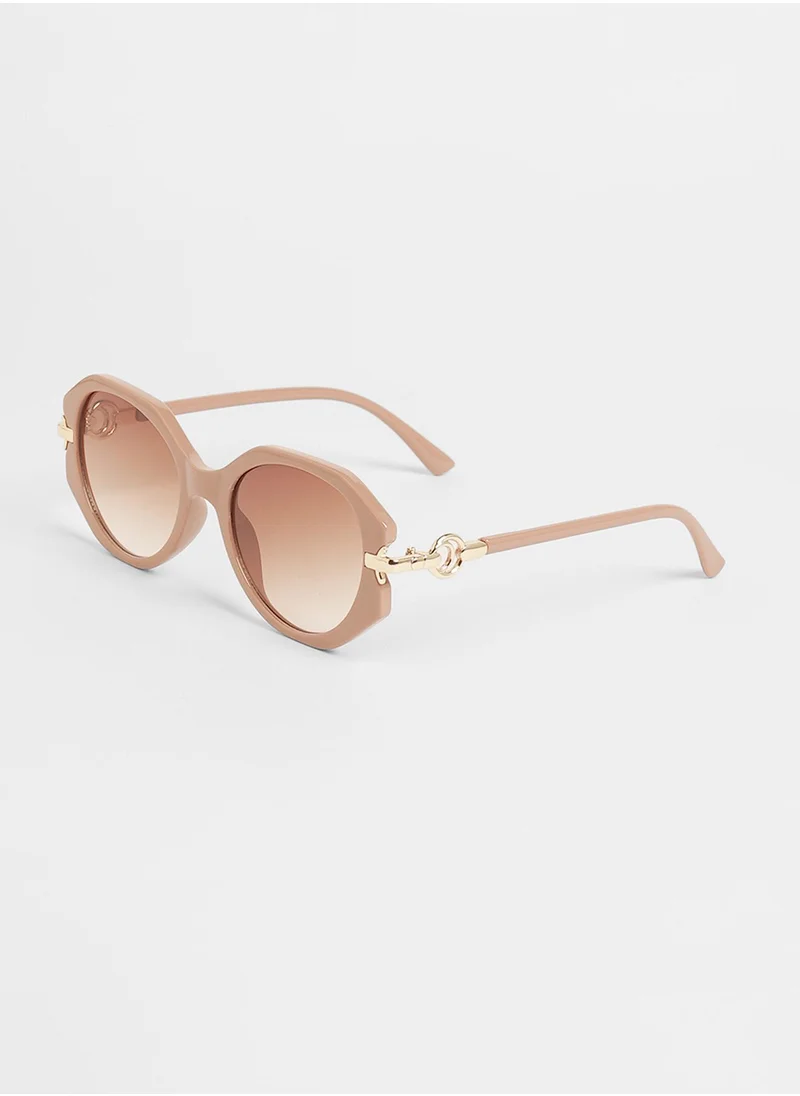 صوص هاوت The Orb Round Sunglasses - Tan Brown