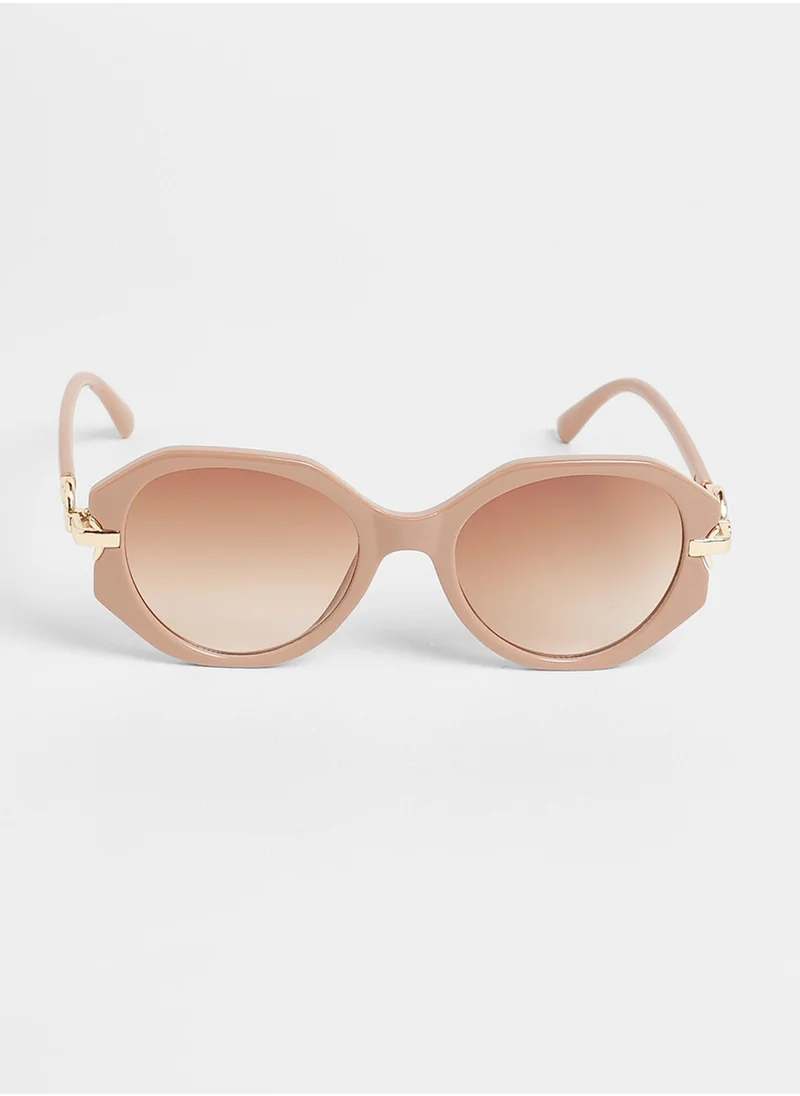 صوص هاوت The Orb Round Sunglasses - Tan Brown