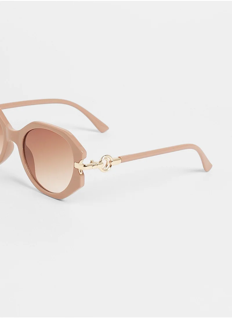 صوص هاوت The Orb Round Sunglasses - Tan Brown