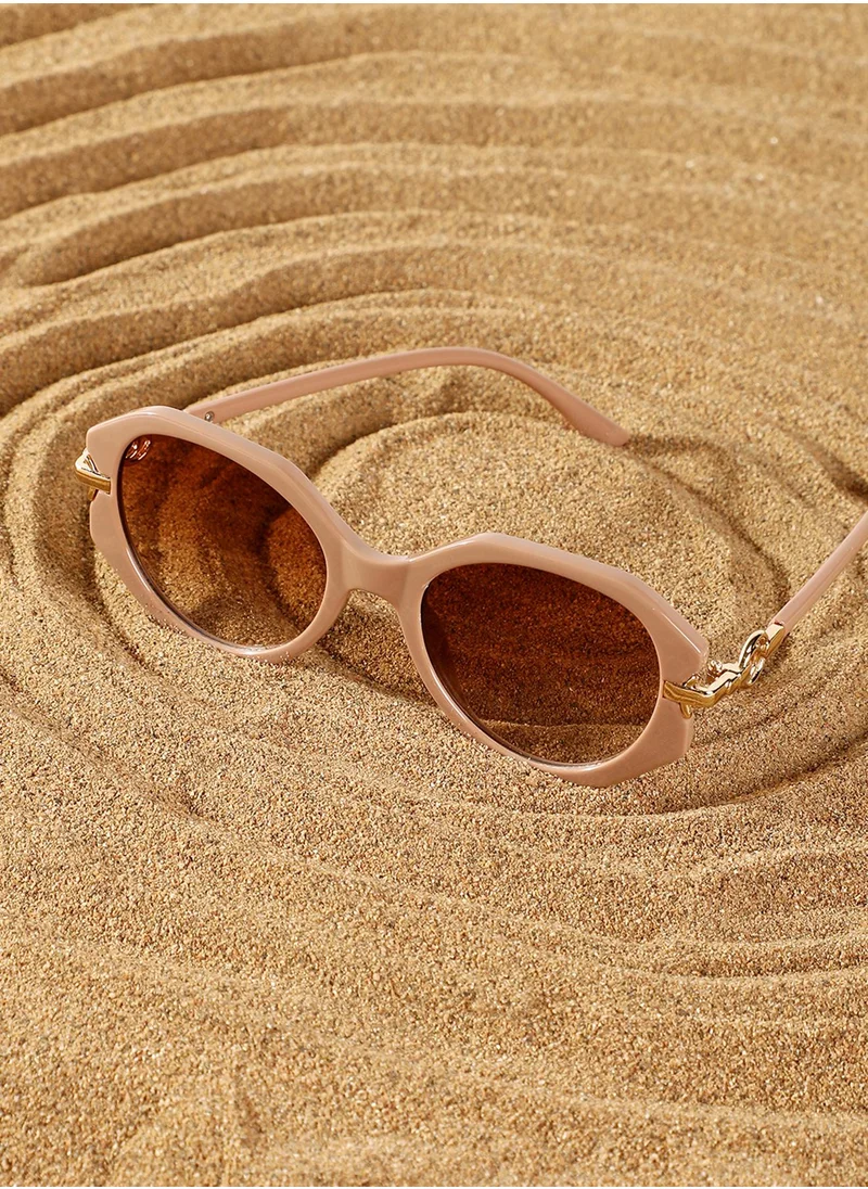 صوص هاوت The Orb Round Sunglasses - Tan Brown
