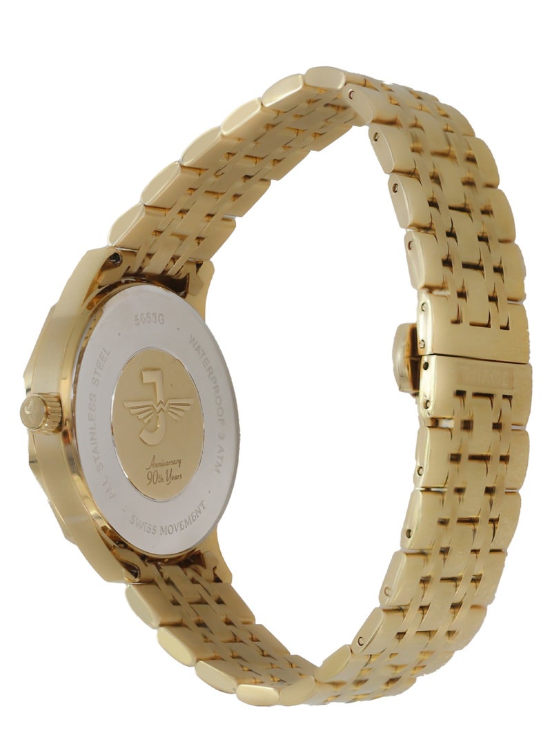 Jovial JOVIAL 5053GGMQ01E Men's Stainless Steel Watch, White Dial, Water Resistant, Analog, 40MM - Image 3