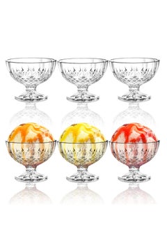 SYOSI Acrylic Ice Cream Bowl, 6 Pack Dessert Bowls, Serving Bowls, Clear Footed Dessert Cup, Small Cute Footed Tulip Clear Dessert Cups, Reusable Parfait Appetizer Cup, for Dessert, Ice Cream, Pudding  - Image 1