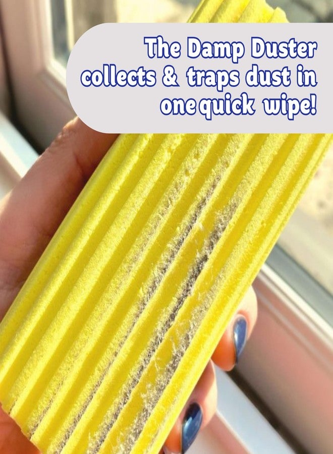 Scrub Daddy Damp Duster, Multipurpose Dusters for Cleaning - Wooden & Venetian Blind Cleaner Tool, Ridged Wet Dust Sponge for Skirting Board, Radiator, Blinds & Mirrors, Home Cleaning Products, Pink - Image 2